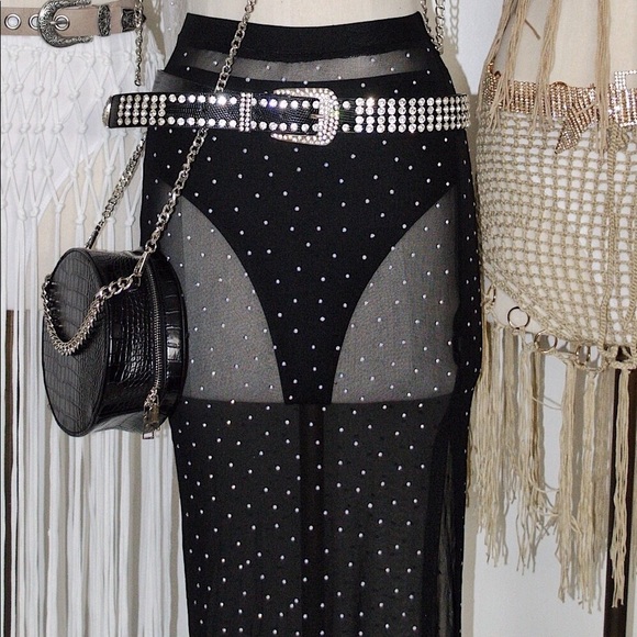 Sheer Rhinestone Skirt - Picture 3 of 6
